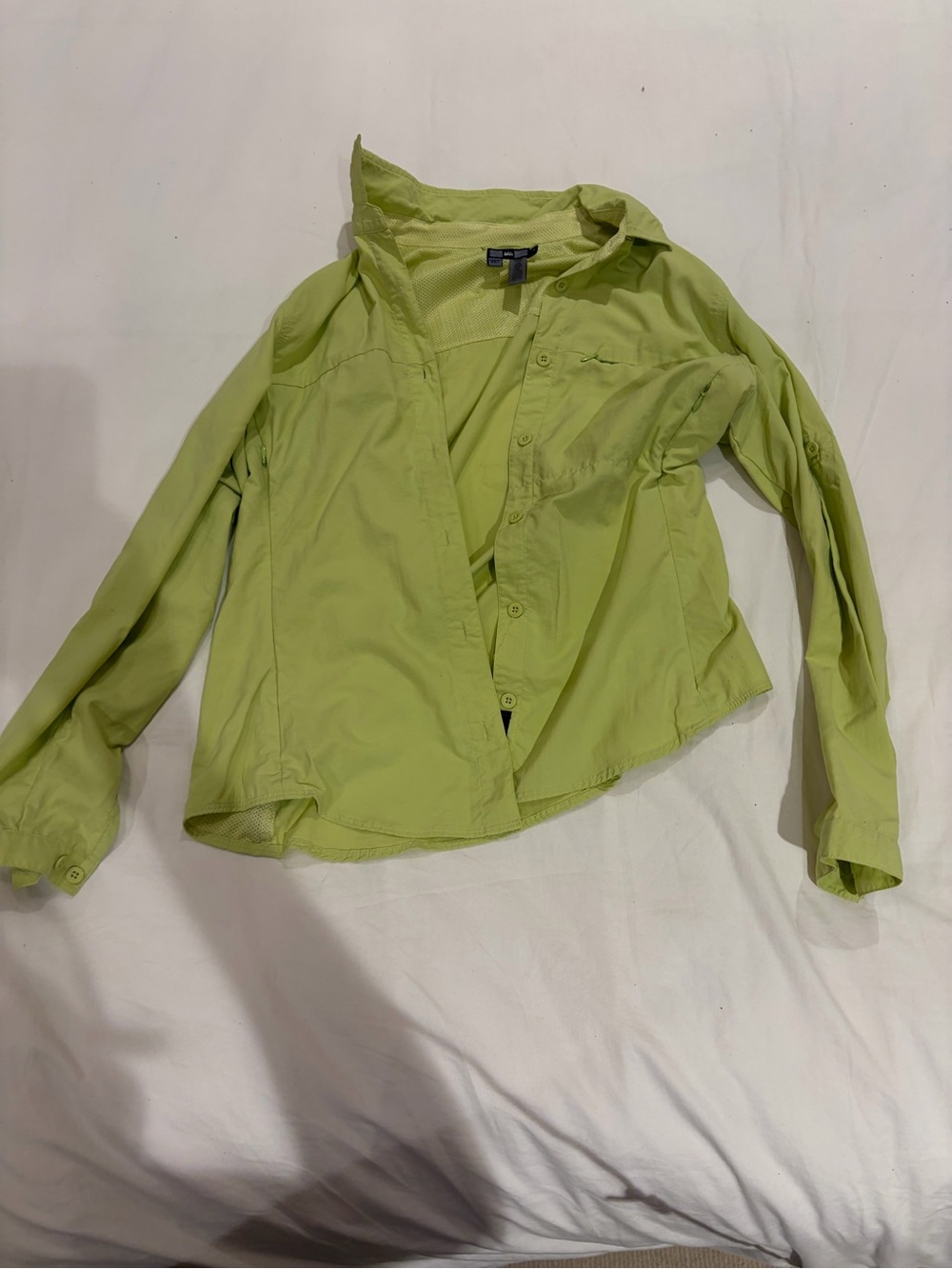 REI Women's Lime Green Lightweight Hooded Utility Jacket